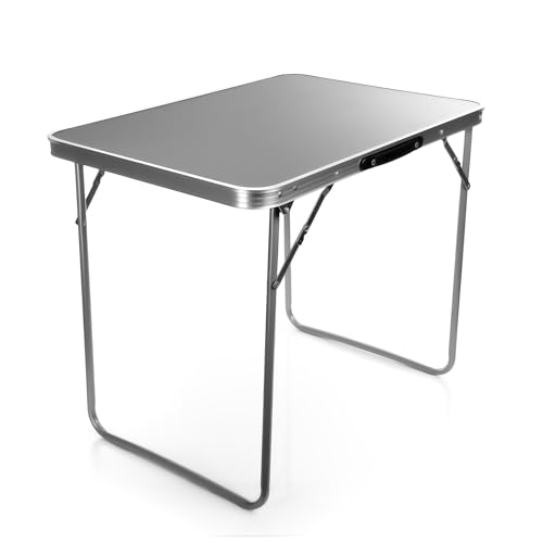 BigDean Campingtisch aus stabilem Aluminium klappbarer Gartentisch – Balkontisch ideal für Reisen und Camping – Klapptisch 70x50x60cm...