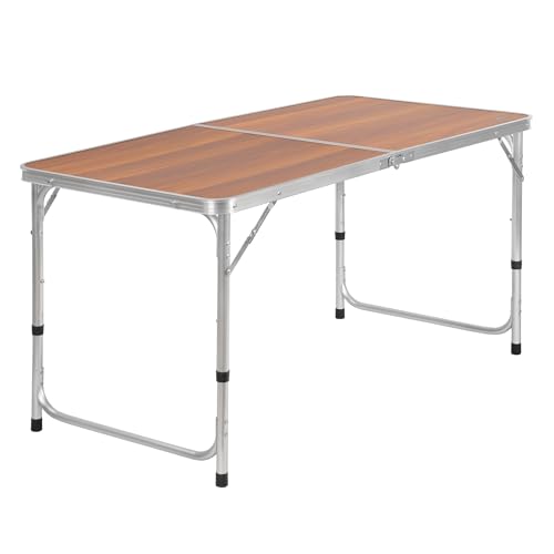 CampFeuer Aluminium Campingtisch für 6 Personen | 120 x 60 cm | Gartentisch faltbar, Falttisch, Balkontisch klappbar | Outdoortisch...